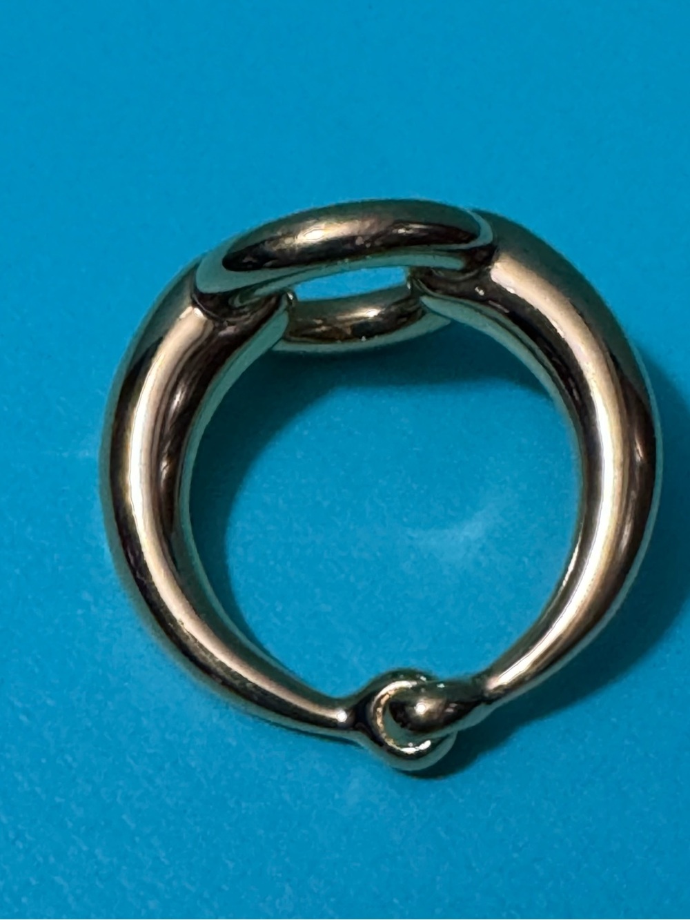 Polished Gold Link Statement Scarf Ring - Gold - Picture 3 of 9